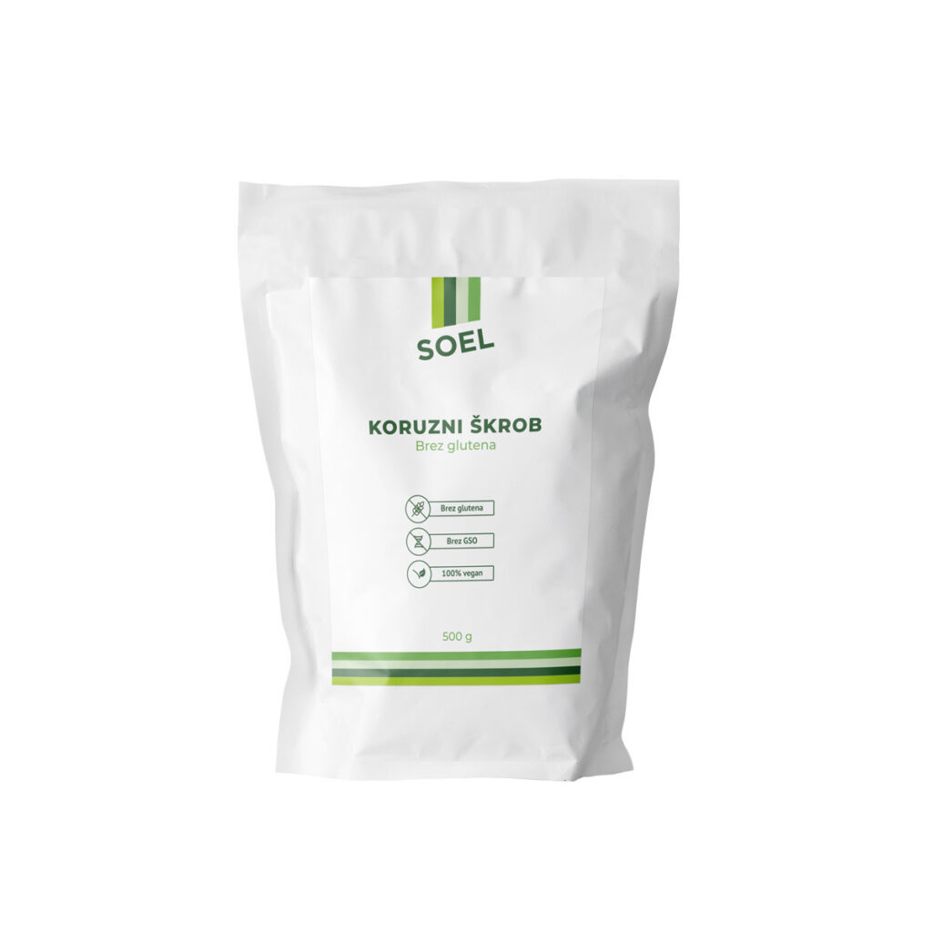 Koruzni škrob, brez glutena, 500 g - SOEL